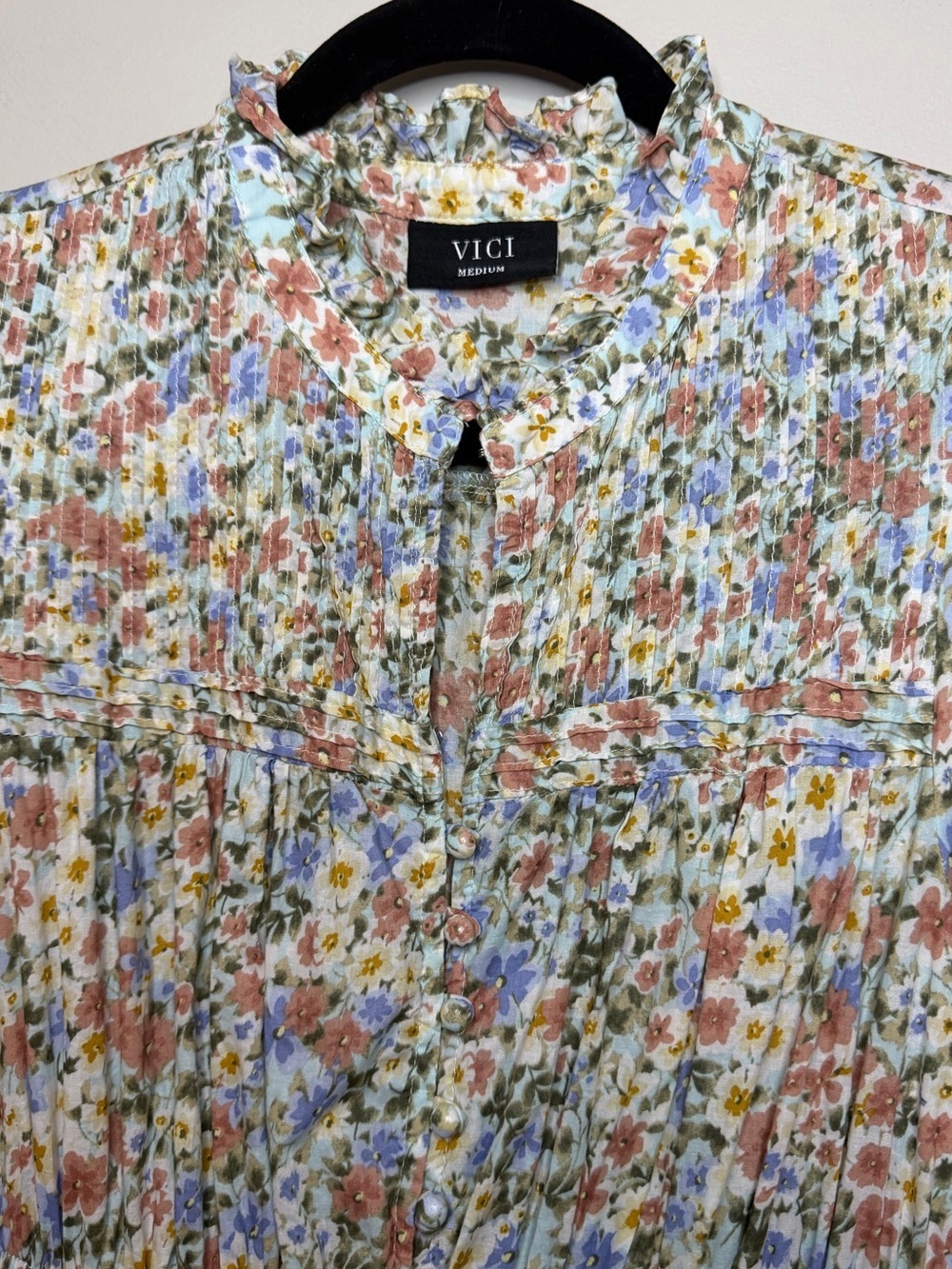 VICI Floral Ruffle Dress Size Medium - Picture 3 of 8